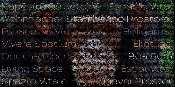 Ejemplo de fuente Primate Bold Italic